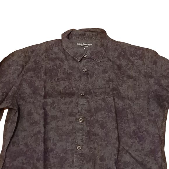Calvin Klein Men's Button Up Marble Print Top Size M - Picture 2 of 7
